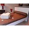 Lit Vienne teinte blanc et chocolat en 140